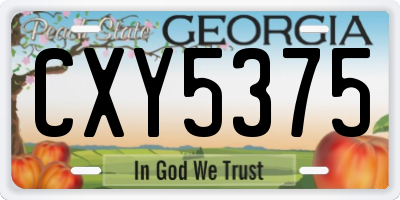 GA license plate CXY5375