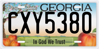 GA license plate CXY5380
