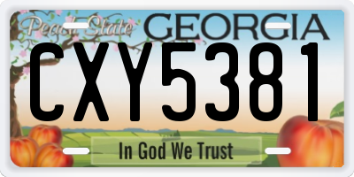 GA license plate CXY5381
