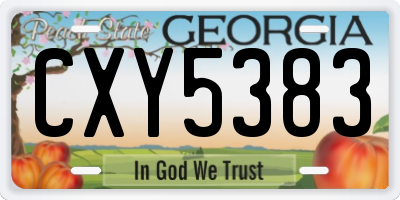 GA license plate CXY5383