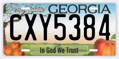 GA license plate CXY5384