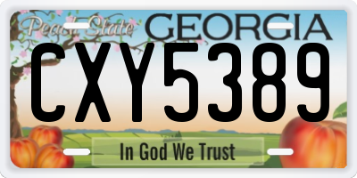 GA license plate CXY5389