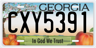 GA license plate CXY5391