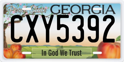GA license plate CXY5392