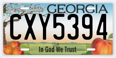 GA license plate CXY5394