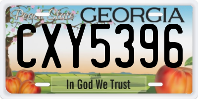 GA license plate CXY5396