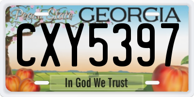 GA license plate CXY5397