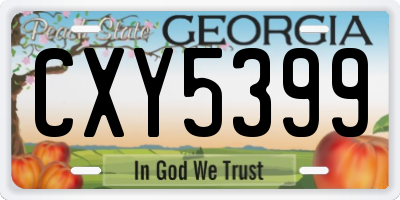 GA license plate CXY5399