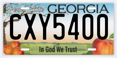 GA license plate CXY5400
