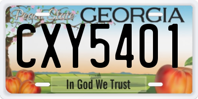 GA license plate CXY5401