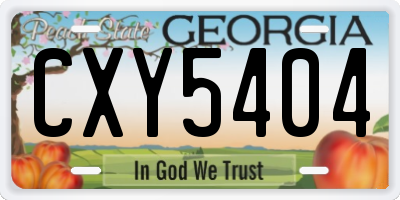 GA license plate CXY5404