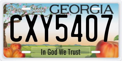 GA license plate CXY5407