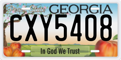 GA license plate CXY5408
