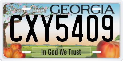 GA license plate CXY5409