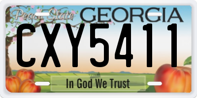GA license plate CXY5411