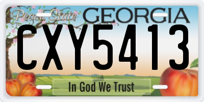 GA license plate CXY5413