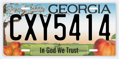 GA license plate CXY5414