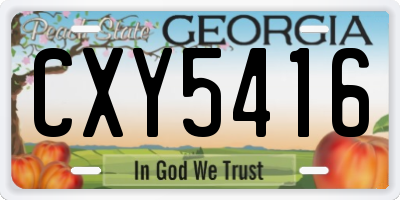 GA license plate CXY5416