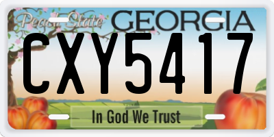 GA license plate CXY5417