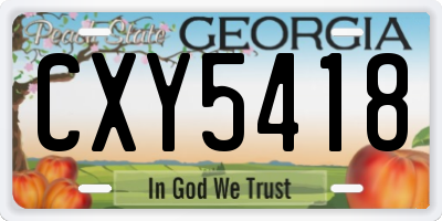 GA license plate CXY5418