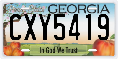 GA license plate CXY5419