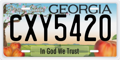 GA license plate CXY5420