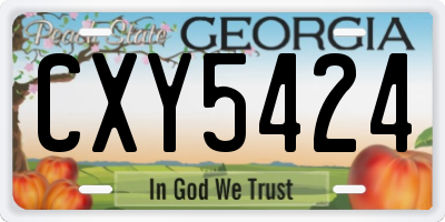 GA license plate CXY5424