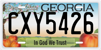 GA license plate CXY5426