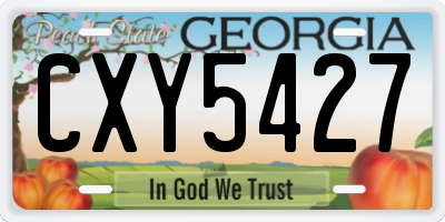 GA license plate CXY5427