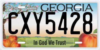 GA license plate CXY5428