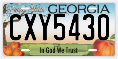 GA license plate CXY5430