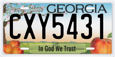GA license plate CXY5431