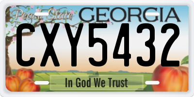 GA license plate CXY5432