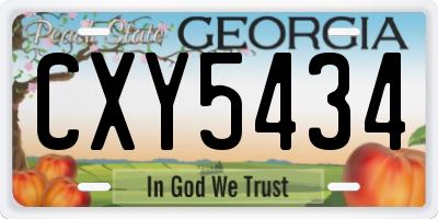 GA license plate CXY5434