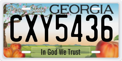 GA license plate CXY5436