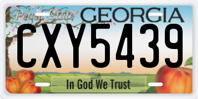 GA license plate CXY5439