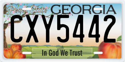 GA license plate CXY5442