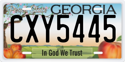 GA license plate CXY5445