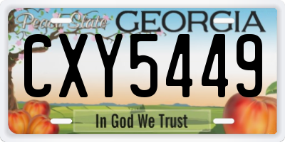GA license plate CXY5449