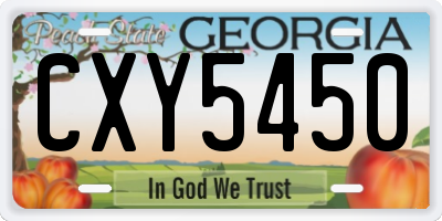 GA license plate CXY5450