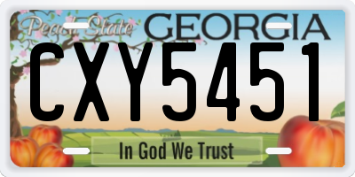GA license plate CXY5451