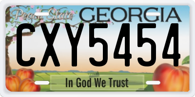 GA license plate CXY5454