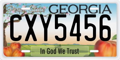 GA license plate CXY5456