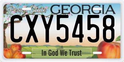 GA license plate CXY5458