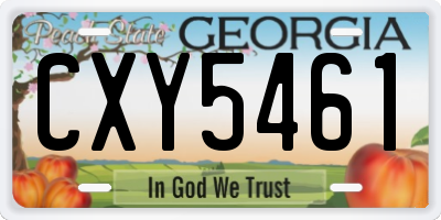 GA license plate CXY5461