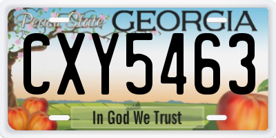 GA license plate CXY5463
