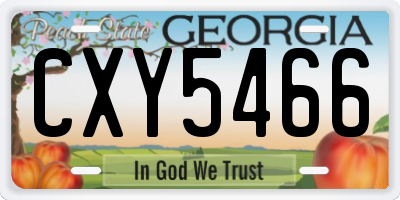 GA license plate CXY5466