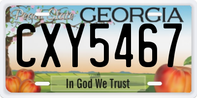 GA license plate CXY5467