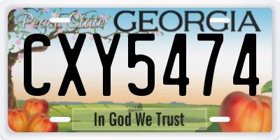 GA license plate CXY5474