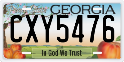 GA license plate CXY5476